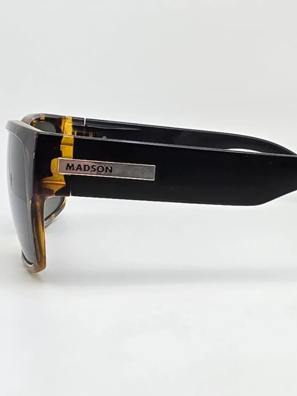 Madson of America Classico Tortoise Black Frame Polarized Grey Lens Sunglasses